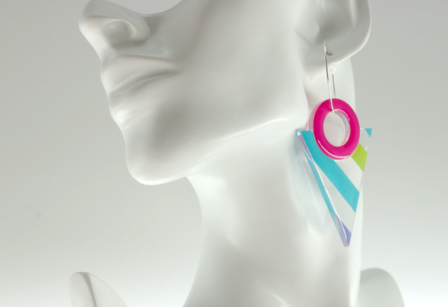 Acrylic Glass Earrings / Retro Print Earrings / Modern Earrings