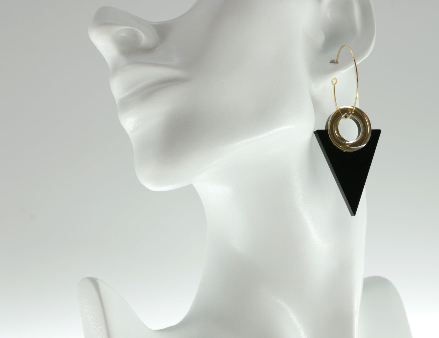 Mirror Glass Earrings / Triangl Style Earrings / Gold Earrings