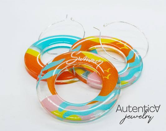 3pcs Acrylic Glass Earrings / Circle Style Earrings / Summer Earrings