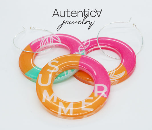 3pcs Acrylic Glass Earrings / Circle Style Earrings / Summer Earrings