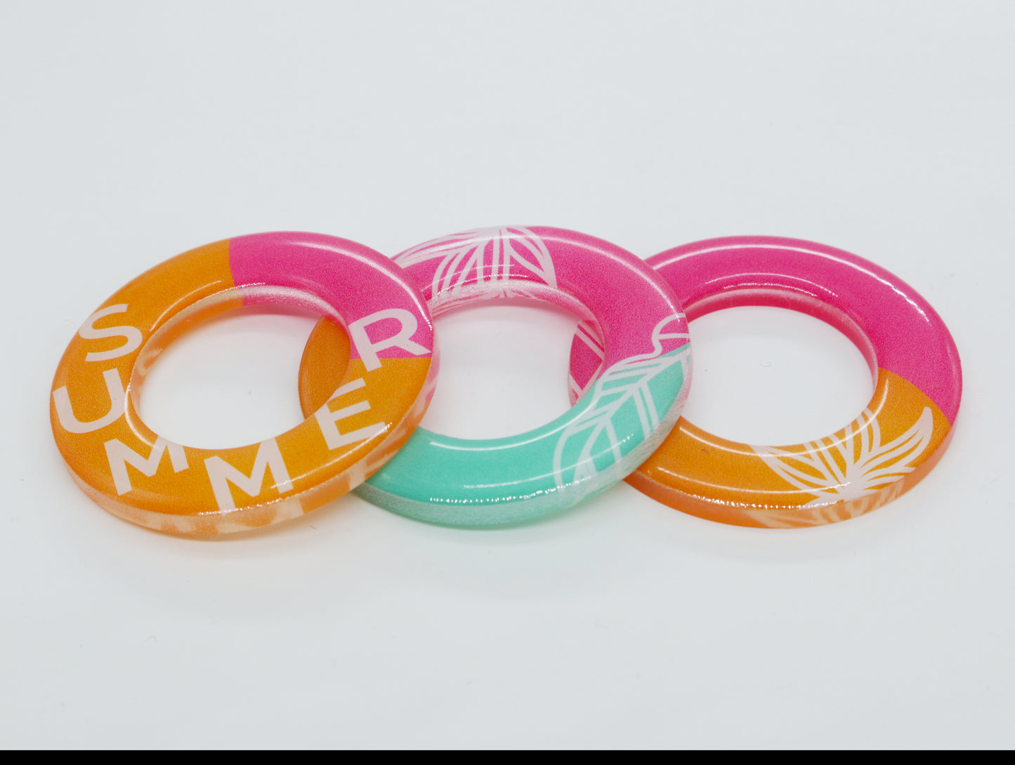 3pcs Acrylic Glass Earrings / Circle Style Earrings / Summer Earrings