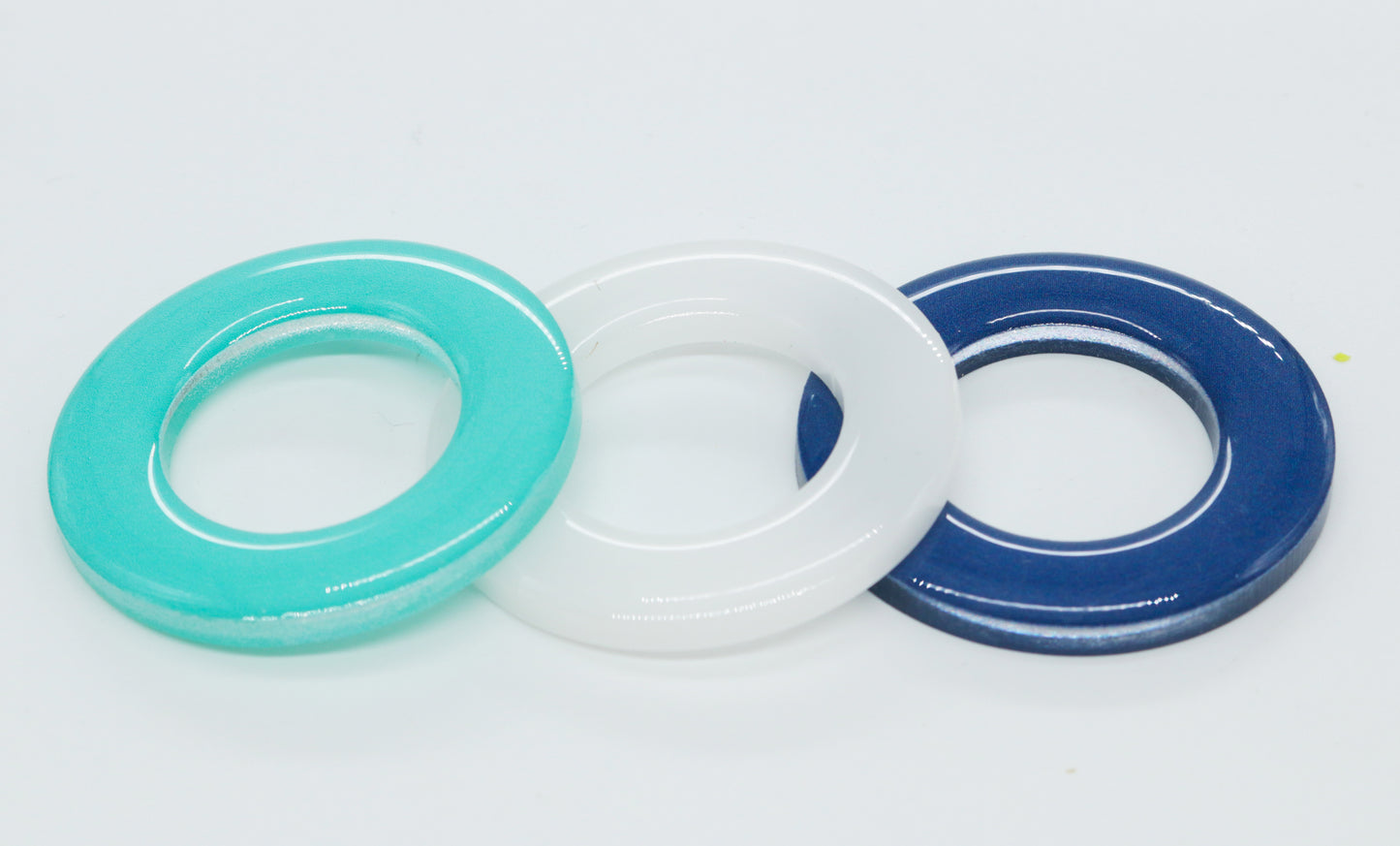 3pcs Acrylic Glass Earrings / Circle Style Earrings / Blue Earrings