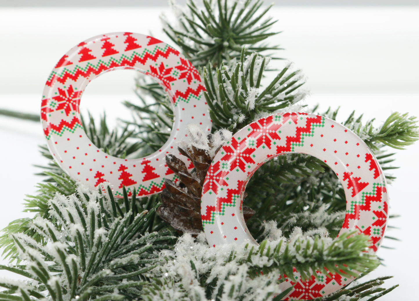 Christmas Acrylic Glass Earrings / Circle Style Earrings / Designer Earrings