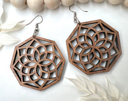 Wooden Earrings / Boho Style Earrings / Wood Earrings