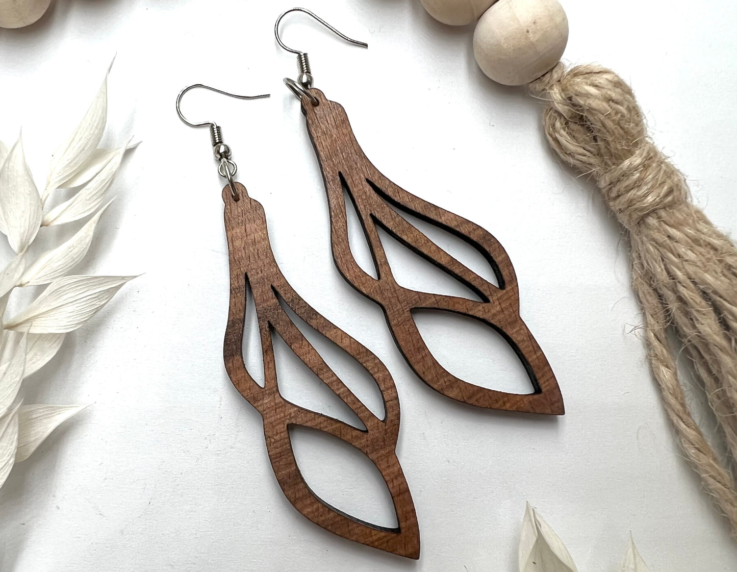 Wooden Earrings / Boho Style Earrings / Wood Earrings