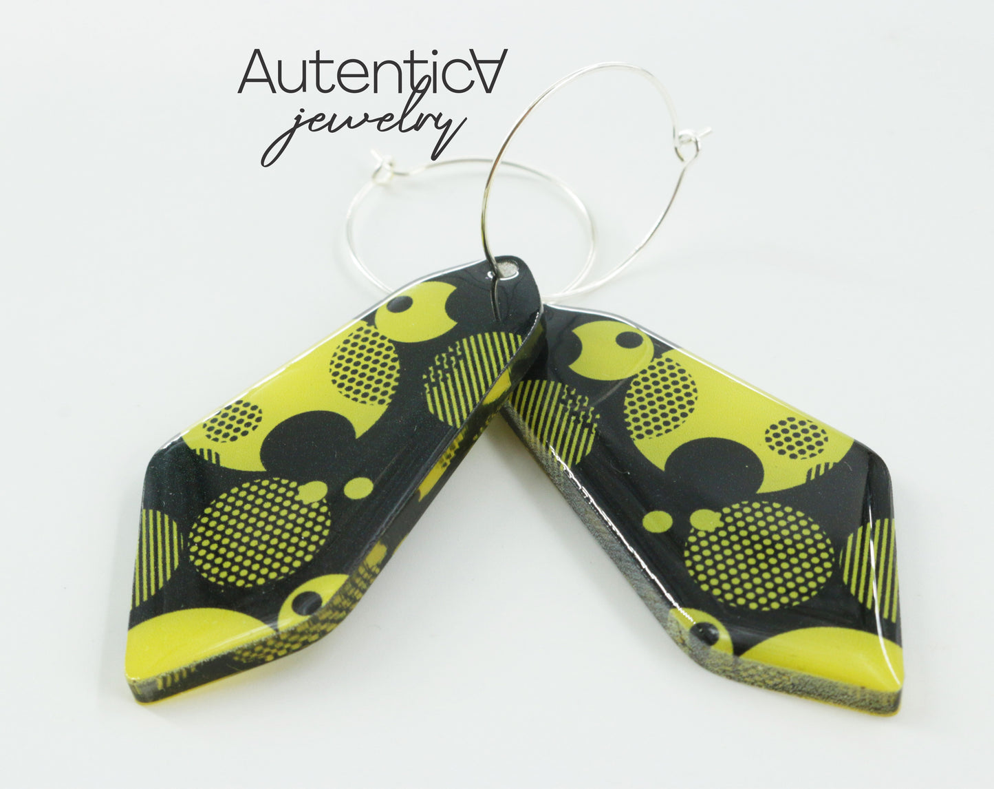 Acrylic Glass Earrings / Pop Art Style Earrings / Colorful Earrings