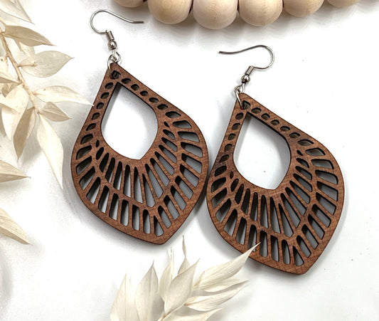 Wooden Earrings / Boho Style Earrings / Wood Earrings
