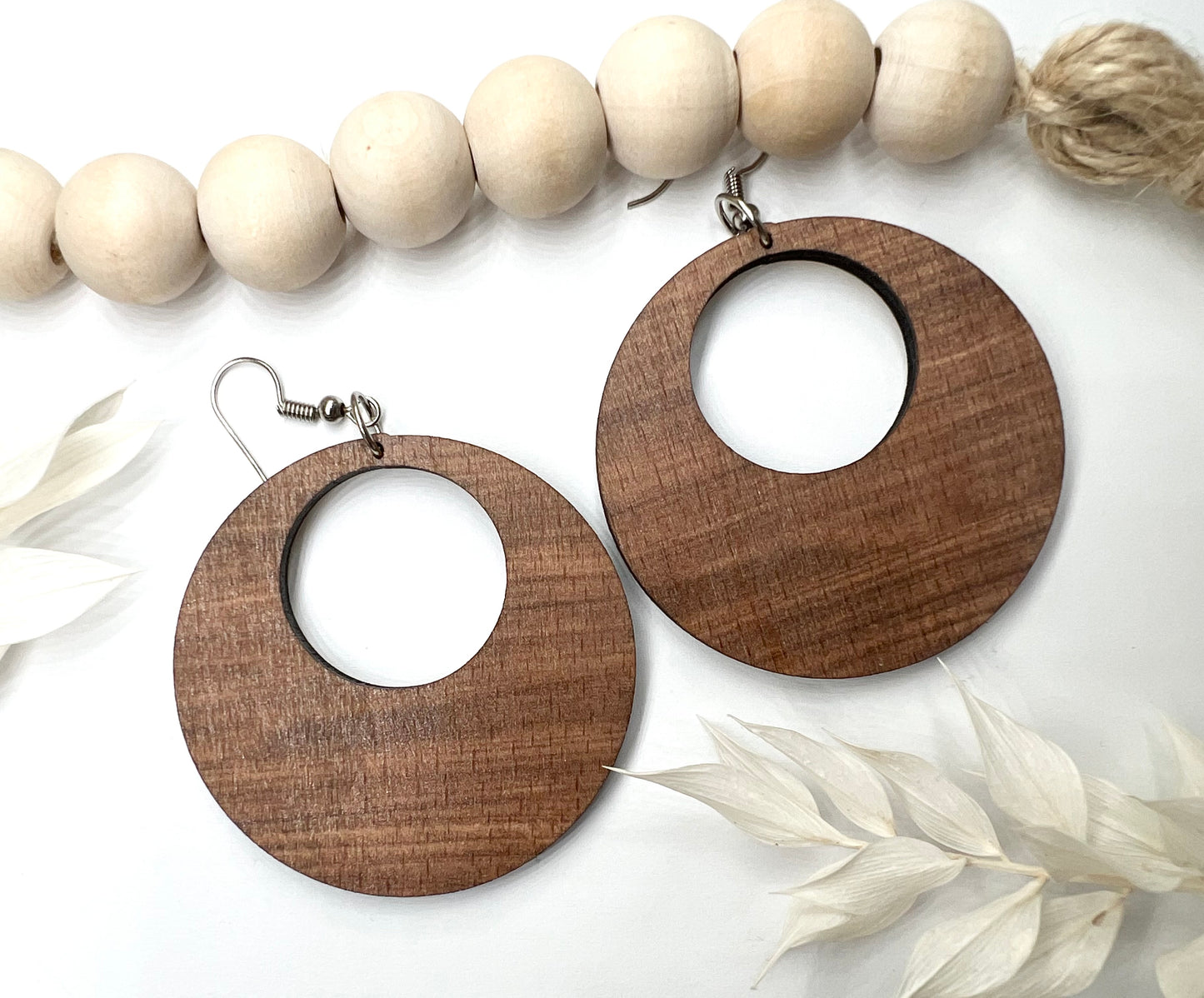 Wooden Earrings / Boho Style Earrings / Wood Earrings