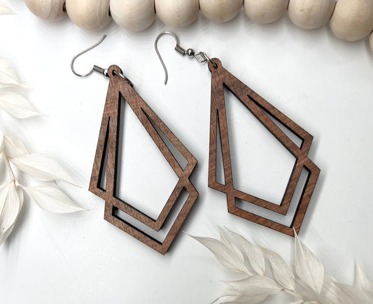 Wooden Earrings / Boho Style Earrings / Wood Earrings