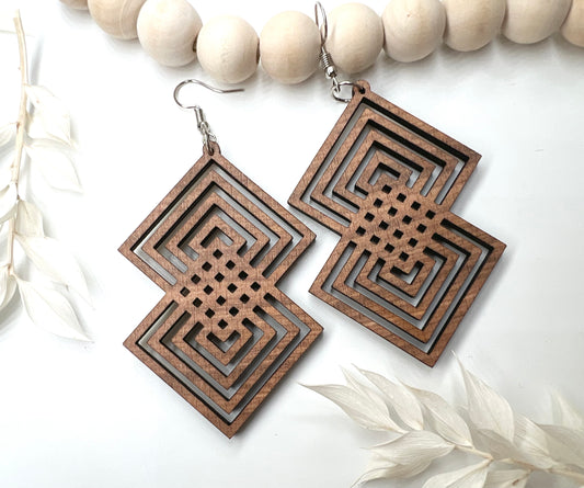 Wooden Earrings / Boho Style Earrings / Wood Earrings