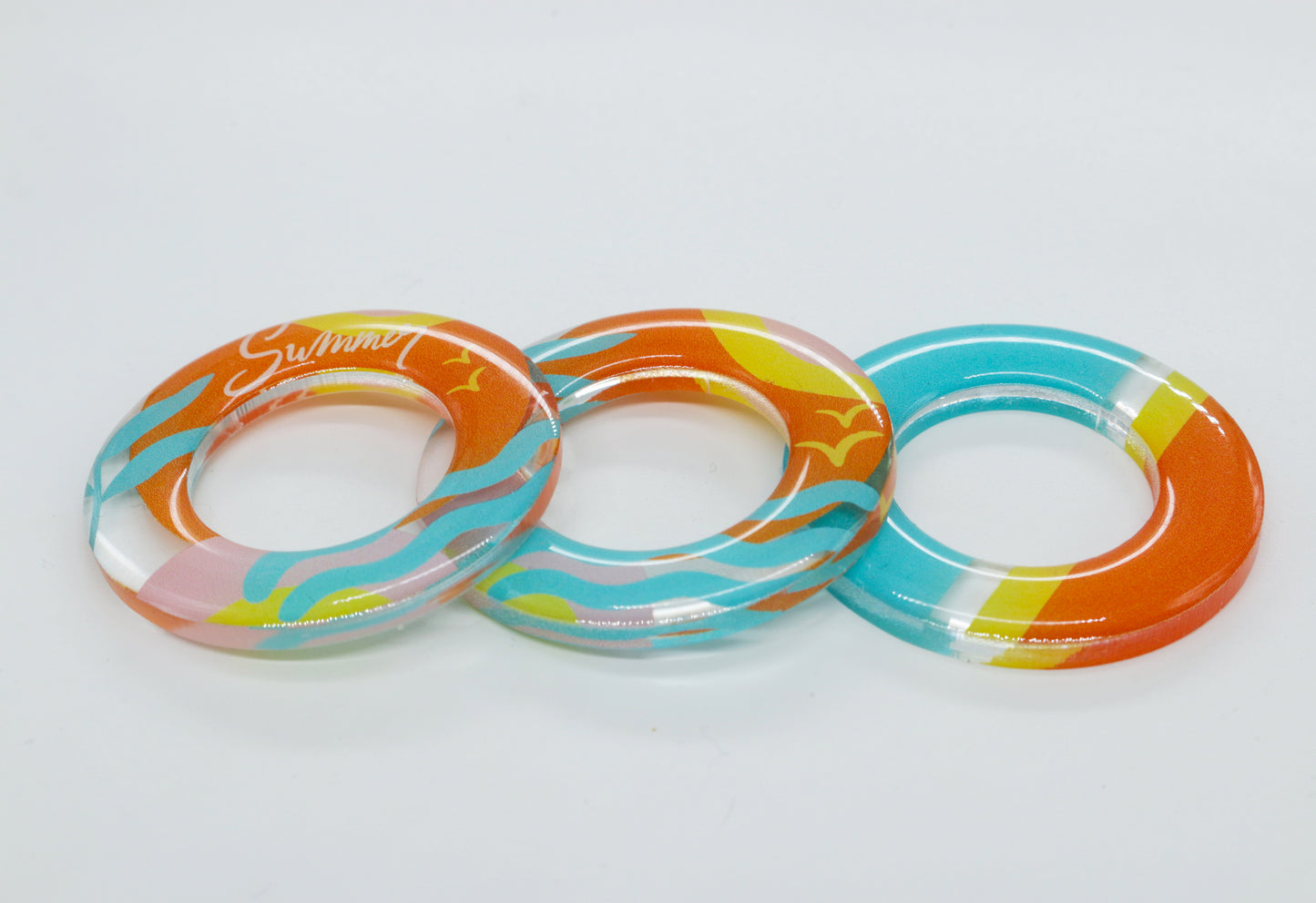 3pcs Acrylic Glass Earrings / Circle Style Earrings / Summer Earrings