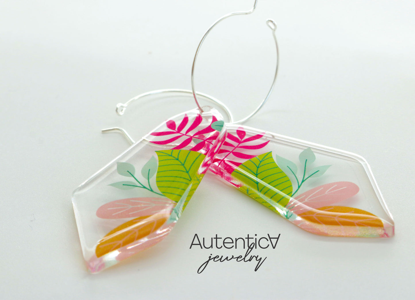 Acrylic Glass Earrings / Flower Style Earrings / Colorful Earrings