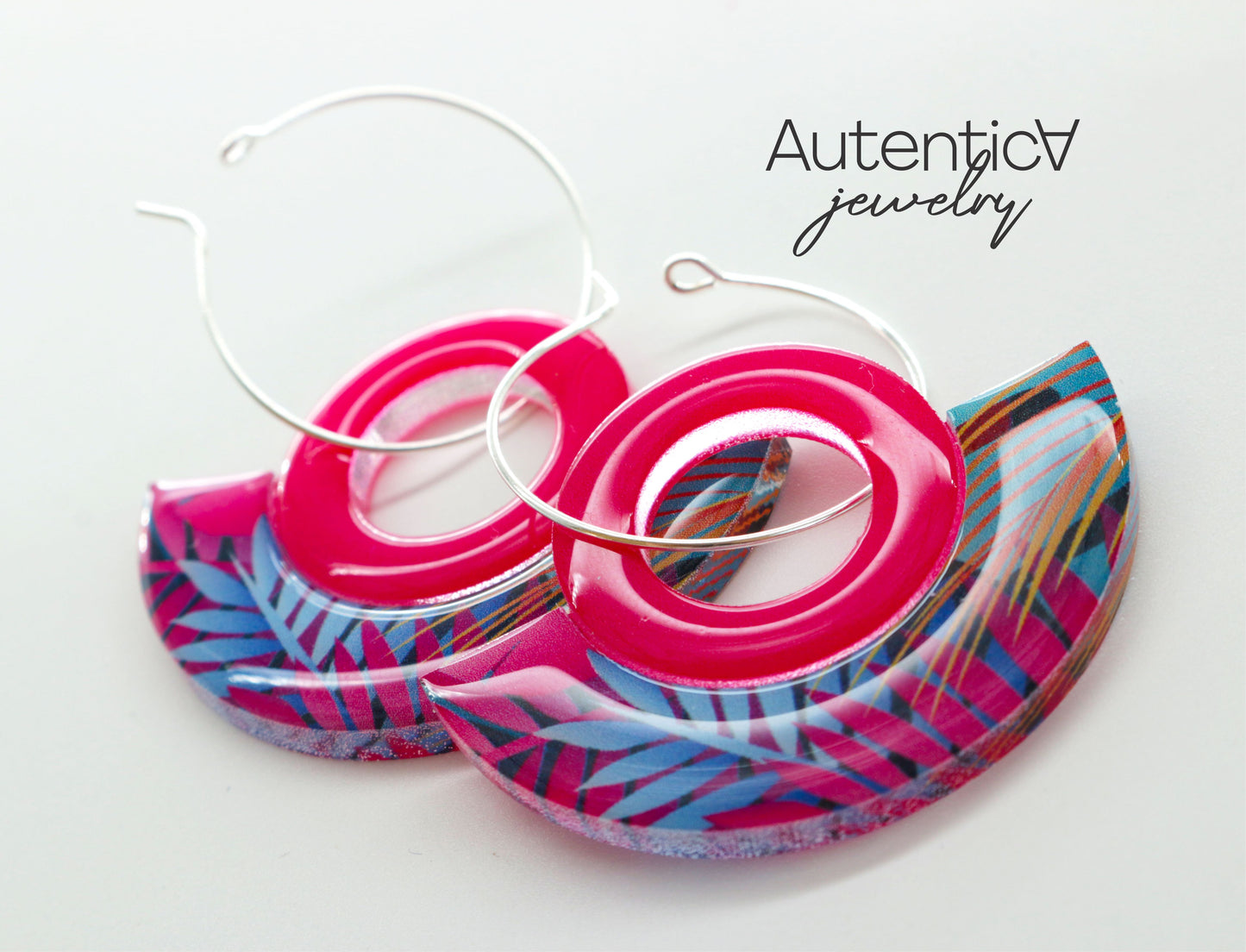 Acrylic Glass Earrings / Tropic Style Earrings / Colorful Earrings