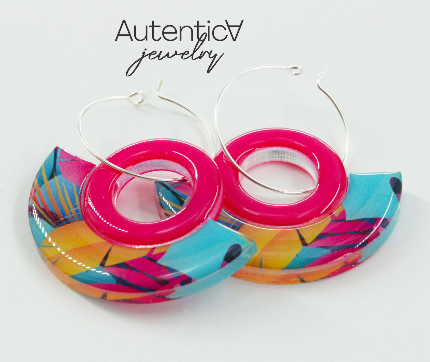 Acrylic Glass Earrings / Tropic Style Earrings / Colorful Earrings